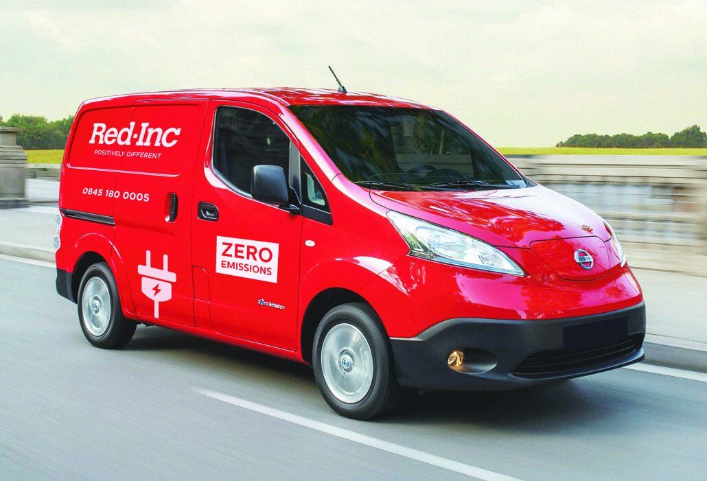 A photo of the Red-Inc zero emissions van